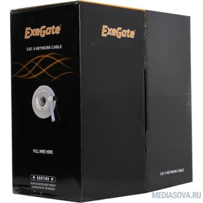  Exegate EX281813RUS Кабель Exegate  UTP4-C6-CU-S23-IN-PVC-GY-305 UTP 4 пары кат.6  медь, 23AWG, бухта 305м, серый PVC