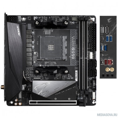 Материнская плата Gigabyte B550I AORUS PRO AX Soc-AM4 AMD B550 2xDDR4 mini-ITX AC`97 8ch(7.1) 2.5Gg RAID+HDMI+DP