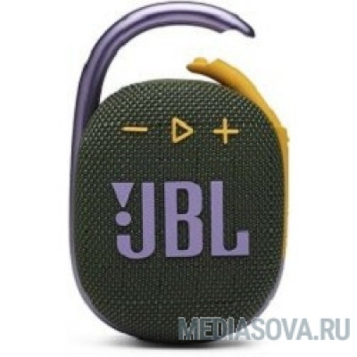  Колонка порт. JBL Clip 4 зеленый 5W 1.0 BT 15м 500mAh (JBLCLIP4GRN)