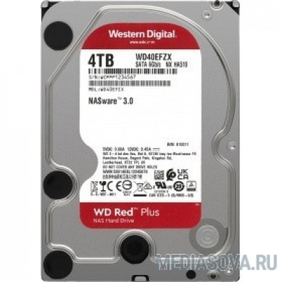 Жесткий диск 4TB WD NAS Red Plus (WD40EFZX) Serial ATA III, 5400- rpm, 128Mb, 3.5