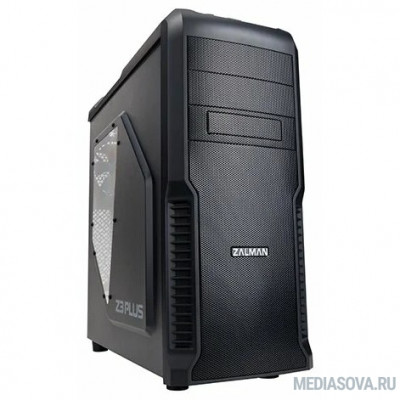  Корпус Zalman Z3 Plus, без БП, тощина металла 0.4мм, боковое окно, черный,  ATX, Видеокарта до 360мм, 7 слотов расширения, 2 внешние секции 5.25