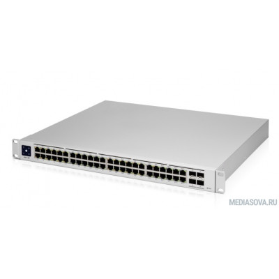  UBIQUITI USW-Pro-48-POE UniFi Switch Pro 48 PoE PoE-коммутатор в стойку, 48х 1G RJ45, 4х 10G SFP+, раздача 600 Вт