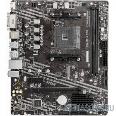 Материнская плата Материнская плата MSI A520M-A PRO Soc-AM4 AMD A520 2xDDR4 mATX AC`97 8ch(7.1) GbLAN RAID+DVI+HDMI