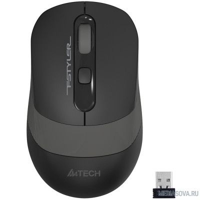  Мышь беспроводная A4Tech Fstyler FG10 , черный/серый , оптическая, 2000dpi , USB, 4 кнопки