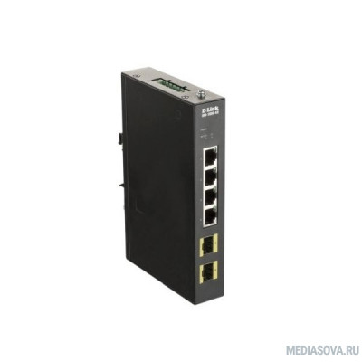  D-Link DIS-100G-6S/A2A Промышленный неуправляемый коммутатор с 4 портами 10/100/1000Base-T и 2 портами 1000Base-X SFP