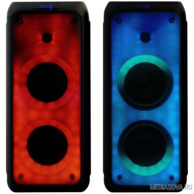  Ginzzu GM-215 80Вт, LED-дисплей, TWS, 60Гц- 18кГц, USB-flash, microSD-card, FM-радио, пульт ДУ, батарея 7,4В/5400мАч