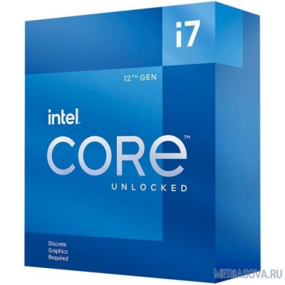  Процессор CPU Intel Core i7-12700KF Alder Lake BOX 3.6 ГГц/ 4.9 ГГц в режиме Turbo, 25MB, LGA1700