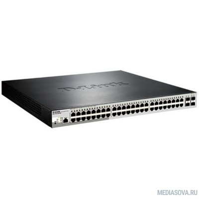  D-Link DGS-1210-52MP/ME/B2A PROJ Управляемый коммутатор 2 уровня с 48 портами 10/100/1000Base-T с поддержкой PoE и 4 портами 1000Base-X SFP