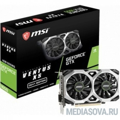 Видеокарта Видеокарта MSI PCI-E GTX 1650 VENTUS XS 4G OCV1 NVIDIA GeForce GTX 1650 4096Mb 128bit GDDR5 1485/8000 DVIx1/HDMIx1/DPx1/HDCP Ret