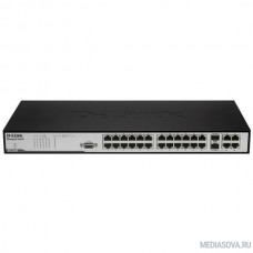 D-Link DES-3028_RFB/A1 Восстановленный в производственных условиях управляемый L2 коммутатор с 24 портами 10/100Base-TX, 2 портами 1000BASE-T и 2 комбо-портами 1000BASE-T/SFP