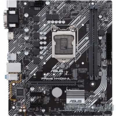 Материнская плата Материнская плата ASUS PRIME H410M-A/CSM, LGA1200, H410, 2*DDR4, D-Sub + DVI + HDMI, SATA3, Audio, Gb LAN, USB 3.2*4, USB 2.0*6, COM*1 header (w/o cable), mATX ; 90MB13G0-M0EAYC
