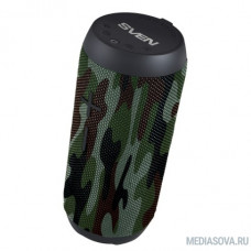 SVEN PS-210, камуфляж, акустическая система 2.0, мощность 2x6 Вт (RMS), Waterproof (IPx6), TWS, Bluetooth, FM, USB, microSD, встроенный аккумулятор