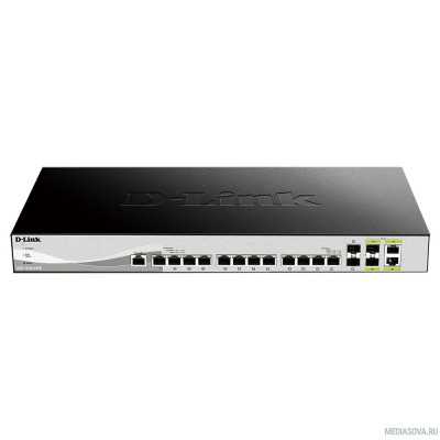  D-Link DXS-1210-16TC/A3A PROJ Настраиваемый коммутатор SmartPro уровня 2+ с 12 портами 10GBase-T, 2 портами 10GBase-X SFP+ и 2 комбо?портами 10GBase-T/SFP+