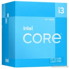 CPU Intel Core i3-12100 Alder Lake BOX 3.3 ГГц/ 4.3 ГГц в режиме Turbo, 12MB, Intel UHD Graphics 730, LGA1700