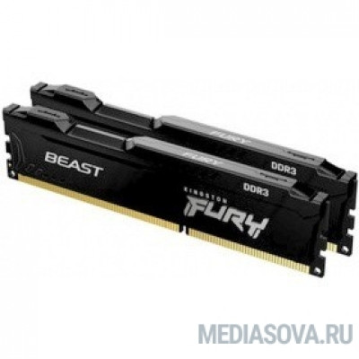 Оперативная память Kingston DRAM 16GB 1600MHz DDR3 CL10 DIMM (Kit of 2) FURY Beast Black KF316C10BBK2/16
