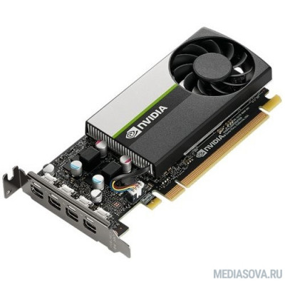 Видеокарта VGA PNY NVIDIA T1000, 4 GB GDDR6/128 bit, PCI Express 4.0 x16, 4x mDP consists of VCQT1000ATX + LP Bracket