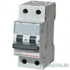 Legrand 404044 Автоматический выключатель TX3 6000 - 6 кА - тип характеристики C - 2П - 230/400 В~ - 25 А - 2 модуля