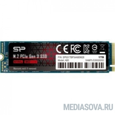 Silicon Power SSD 1Tb A80 SP001TBP34A80M28, M.2 2280, PCI-E x4, NVMe