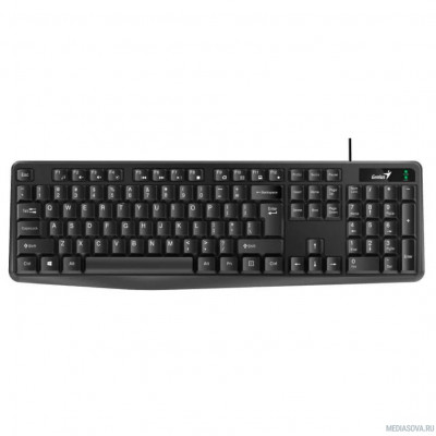  Клавиатура Genius Smart KB-117, Черный, проводная, USB, 104 клавиши, защита от проливаний, регулировка наклона [31310016402]