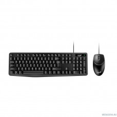 Клавиатура + мышь Genius КМ-170 Черный, USB,104 кл+ кнопка SmartGenius, мембранная, защита от проливаний,1000 DPI [31330006403]