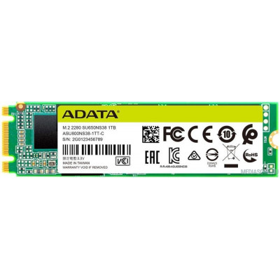  M.2 2280 1TB ADATA SU650 Client SSD [ASU650NS38-1TT-C] SATA 6Gb/s, 550/510, IOPS 80/60K, MTBF 2M, 3D TLC