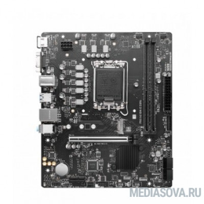 Материнская плата MSI PRO H610M-E DDR4 H610, LGA1700, 2 DDR4, 1 PCI-Ex16, 1 PCI-Ex1, 1 M.2, 4 SATA3.0, 4 USB3.2Gen1, 8 USB 2.0