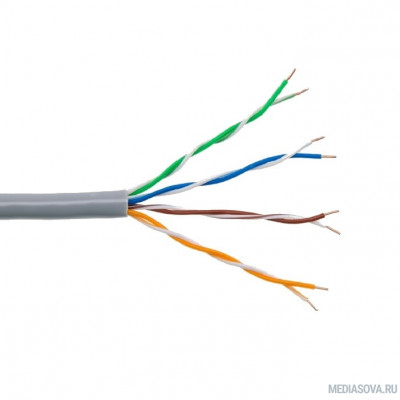  Кабель витая пара Bion BCL-U5451-101 U/UTP, кат.5e, 4x2x0,51мм AWG 24, CCA, одножильный, PVC, для внутренней прокладки, 305м, серый