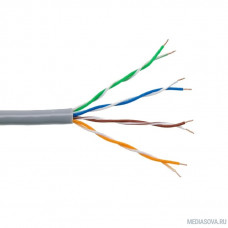 Кабель витая пара Bion BCL-U5440-181 U/UTP, кат.5e, 4x2x0,40мм AWG 26, медь, одножильный, PVC, для внутренней прокладки, 305м, серый