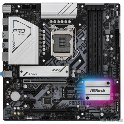 Материнская плата Asrock Z590M PRO4 Soc-1200 Intel Z590 4xDDR4 mATX AC`97 8ch(7.1) GbLAN RAID+HDMI+DP
