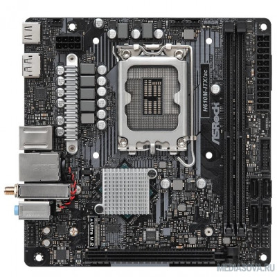 Материнская плата Asrock H610M-ITX/AC  Soc-1700 Intel H610 2xDDR4 mini-ITX AC`97 8ch(7.1) GbLAN+VGA+HDMI+DP