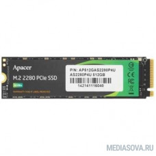 M.2 2280 512GB Apacer AS2280P4U Client SSD AP512GAS2280P4U-1 PCIe Gen3x4 with NVMe, 3500/2300, IOPS 400/600K, MTBF 1.8M, 3D NAND, DRAM-lessMB, 350TBW, 0,37DWPD, RTL (919311)