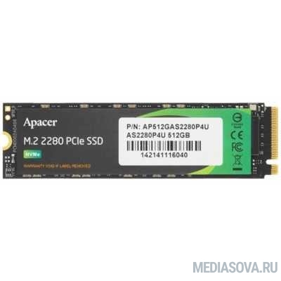  M.2 2280 512GB Apacer AS2280P4U Client SSD AP512GAS2280P4U-1 PCIe Gen3x4 with NVMe, 3500/2300, IOPS 400/600K, MTBF 1.8M, 3D NAND, DRAM-lessMB, 350TBW, 0,37DWPD, RTL (919311)