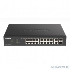 D-Link DGS-1100-18PV2/A3A Настраиваемый L2 коммутатор с 16 портами 10/100/1000Base-T и 2 комбо-портами 1000Base-T/SFP (16 портов PoE 802.3af/at, PoE-бюджет 130 Вт)