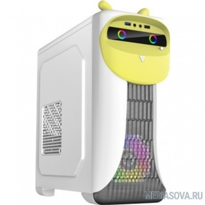  GameMax Корпус Cute OWL W-Y без БП (Midi Tower, ATX, Бело-желтый, 1*USB3.0 + 2*USB2.0, 2*120мм)