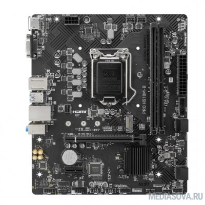 Материнская плата MSI PRO H510M-B  S1200, Intel®H470, 2xDDR4-2933 HDMI+VGA, 1xPCI-Ex16, 1xPCI-Ex1, 4xSATA3, 1xM.2, 8 Ch Audio, GLan, (4+4)xUSB2.0, (2+2)xUSB3.2, 1xPS/2