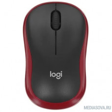 Мышь Wireless Logitech M185 черная/красная, оптическая, 1000dpi, 2.4 GHz/USB-ресивер