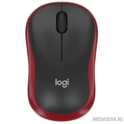  Мышь Wireless Logitech M185 черная/красная, оптическая, 1000dpi, 2.4 GHz/USB-ресивер