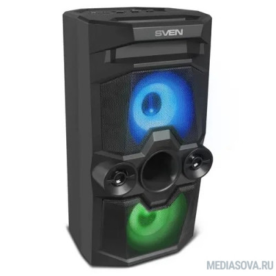  Портативная акустика 2.0 Sven PS-650 SV-018450 черная, 50Вт, FM-тюнер, USB, microSD, Bluetooth, LED-дисплей, 2х4000мА*ч