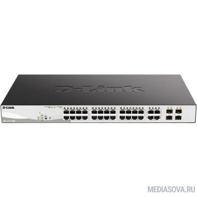 D-Link DGS-1210-28MP/F4A Настраиваемый L2 коммутатор с 24 портами 10/100/1000Base-T и 4 комбо-портами 100/1000Base-T/SFP (24 порта PoE 802.3af/at, PoE-бюджет 370 Вт)