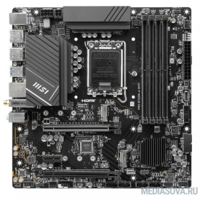 Материнская плата MSI PRO B760M-A WIFI Soc-1700, Intel B760, 4xDDR5, mATX AC`97 8ch(7.1) 2.5Gg+HDMI+DP