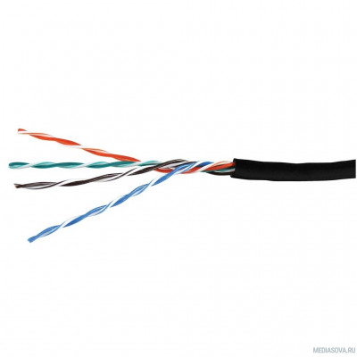  Кабель витая пара Bion BCL-U5460-381 U/UTP, кат.5e, 4x2x0,46 мм AWG 25, медь, одножильный, PE, для внешней прокладки, 305м,черный