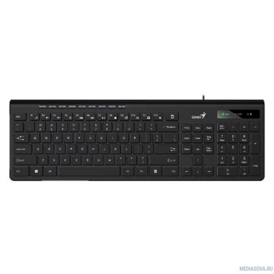  Клавиатура Genius SlimStar 230II, Черный, проводная, USB, 104 клавиши [31310048402]