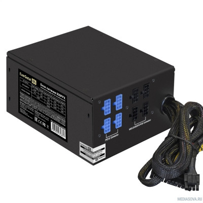 Блок питания Exegate EX222114RUS Блок питания 900W ExeGate 900PPX (ATX, APFC, КПД 82% (80 PLUS), 14cm fan, 24pin, 2x(4+4)pin, PCIe, 5xSATA, 4xIDE, Cable Management, RTL, black)