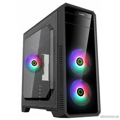  GameMax Корпус G561-F RGB без БП (Midi Tower, Черный, USB3.0,  3*120mm Led)