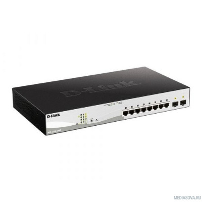  D-Link DGS-1210-10MP/F3A PROJ Настраиваемый L2 коммутатор с 8 портами 10/100/1000Base-T и 2 портами 1000Base-X SFP (8 портов PoE 802.3af/at, PoE-бюджет 130 Вт)