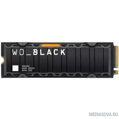  WD SSD Black SN850X, 1.0TB, M.2(22x80mm),[WDS100T2XHE] NVMe, PCIe 4.0 x4, 3D TLC, R/W 7300/6300MB/s, IOPs 800 000/1 100 000, TBW 600, DWPD 0.3, with Heat Spreader (12 мес.)