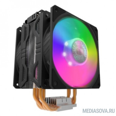  Кулер для процессора/ Cooler Master Hyper 212 LED Turbo ARGB (160W, 4-pin, 159mm, tower, Al/Cu, ARGB, fans: 2x120mm/62CFM/27dBA/1800rpm, 2066/2011-v3/2011/1700/1366/1200/115x/AM4/AM3+/AM3/AM2+/AM2/FM2