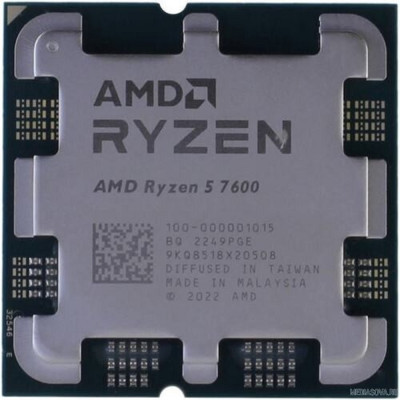  Процессор CPU AMD Ryzen 5 7600 (100-000001015) Raphael, 6C/12T, 3.8/5.1GHz, 32MB, 65W OEM
