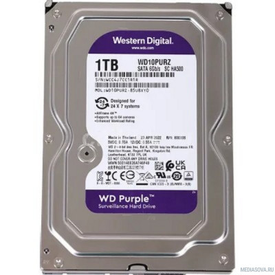 Жесткий диск 1TB WD Purple (WD11PURZ) Serial ATA III, 5400- rpm, 64Mb, 3.5