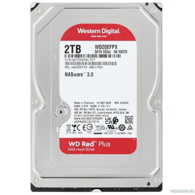 Жесткий диск 2TB WD Red Plus (WD20EFPX) Serial ATA III, 5400- rpm, 64Mb, 3.5